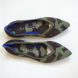 Rothy's Camouflage Green and Black Flats